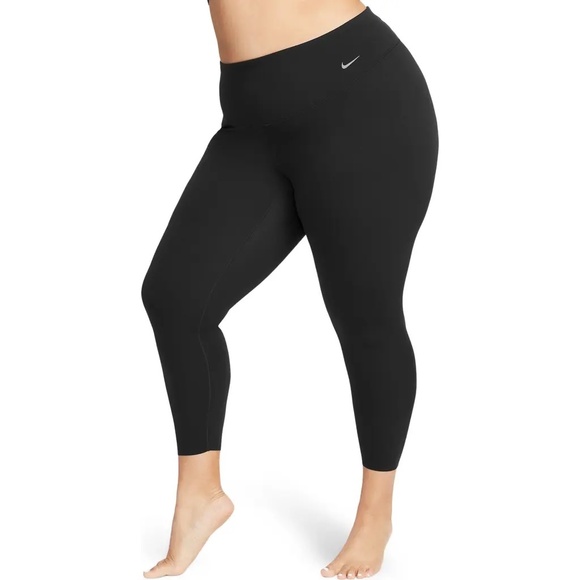 Nike Zenvy $110 Plus Size Ribbed High Waisted Dri-FIT Leggings Black 1X - Picture 2 of 16